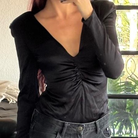 Zara Tops - Black Zara Silky Bodysuit
